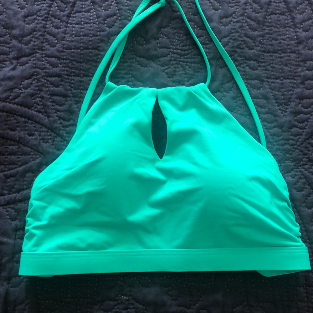 Athleta small teal keyhole bikini top